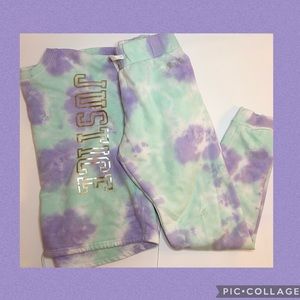 Justice Purple/Teal Tie Dye Jogger Set Size 18/20